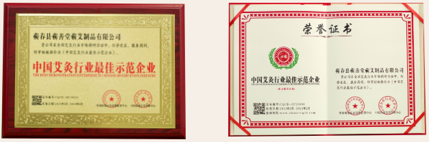 熱烈祝賀蘄善堂被評選為“中國艾灸行業(yè)最佳示范企業(yè)”“中國馳名品牌”！